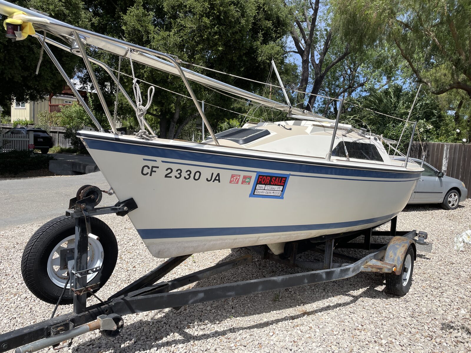 1985 O'Day 19' trailer-sailer for sale, Los Alamos, California